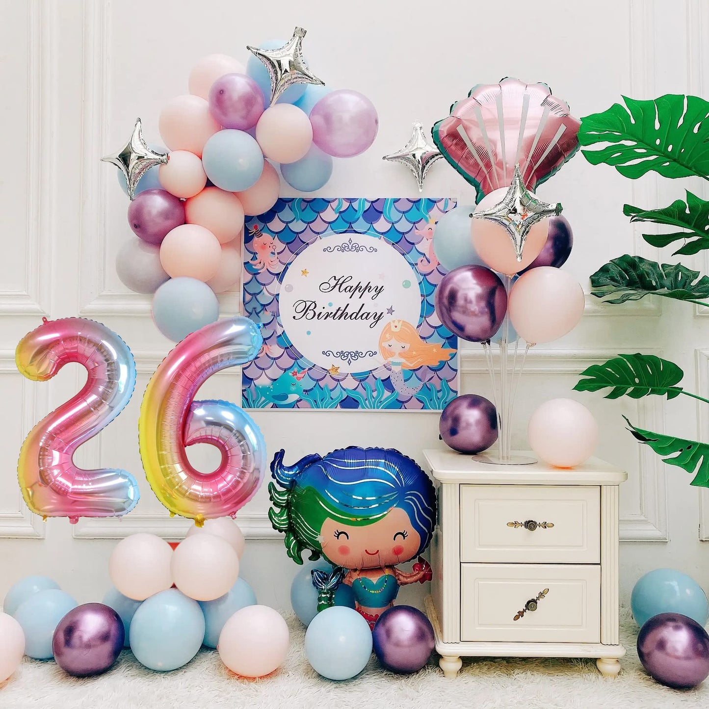 Smlpuame 40 Inch Number Balloons 0-9 Rainbow Gradient Large Number 26 Balloons, Digital Balloons For Birthday Party Celebration