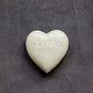 Creative Co-Op Soapstone Heart Decoration Engraved Love,White