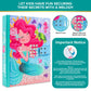 Decorably Glittery A5 Mermaid Locking Journal For Girls 6-8 With Lock Code And Music, 80 Sheets Mermaid Notebook Little Girl Dia