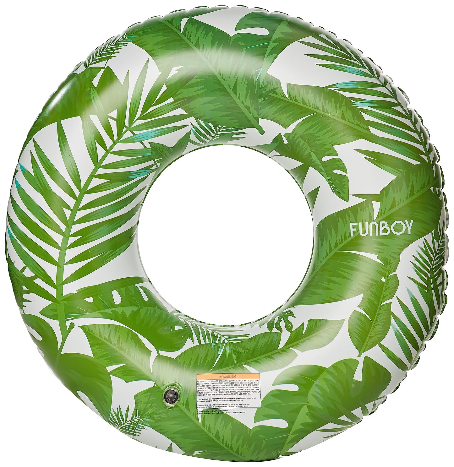 FUNBOY Giant Inflatable Tropical Tube Float - Large Jungle Raft for Pool Parties - Model TUBE-TROPICAL, Durable Plastic Material