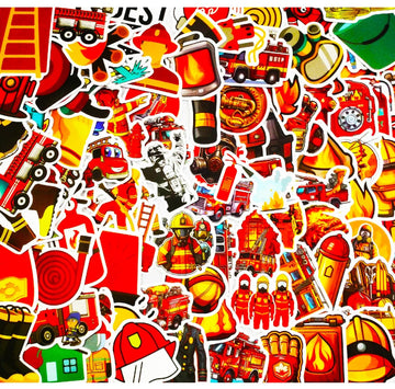100 Pcs Firefighter Stickers Accessories, Firefighter Helmet Stickers, Fire Truck Stickers