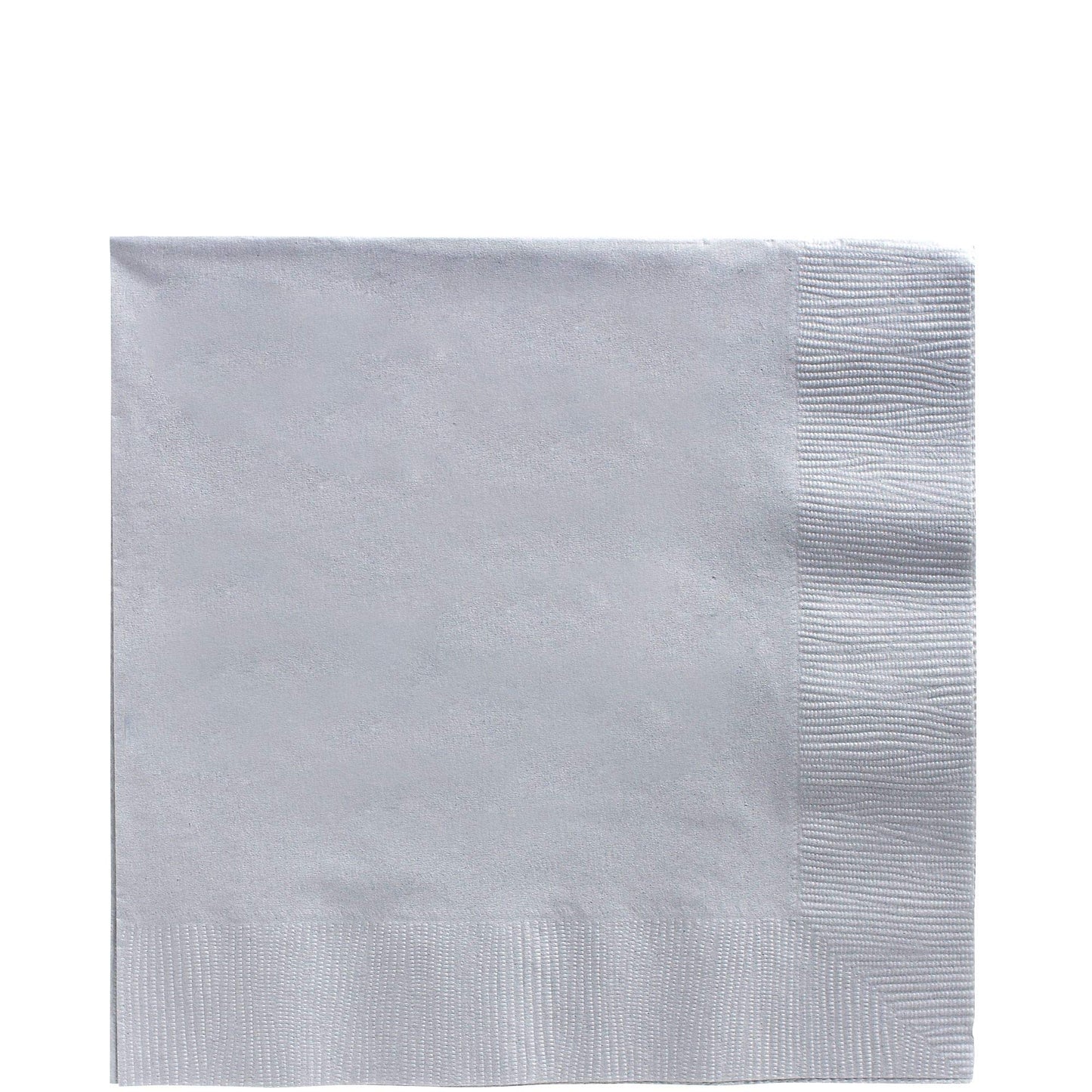 Amscan Big Party Pack Luncheon Napkins, 6.5 x 6.5, Silver