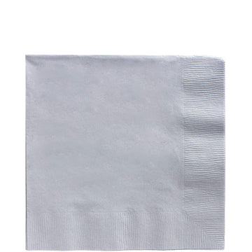 Amscan Big Party Pack Luncheon Napkins, 6.5 x 6.5, Silver