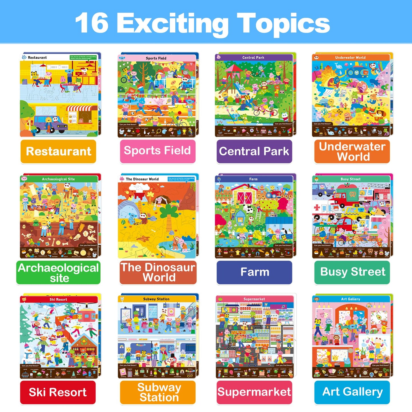 Hoqeewipe Search And Find Books For Kids, Reusable Art And Craft Supplies For Toddlers - Preschool Learning Activity, Gifts For