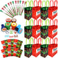 TINYMILLS Pixel Miner Party Favor Set of 60 Pcs (12 Party Favor Treat Goody Bags with Handles, 24 Self-Ink Stamps for Kids, 12 m