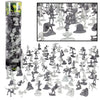 Halloween Zombie Action Figures Big Bucket of 100 Zombies w 14 Unique Sculpts Zombies, Pets, Graves & Humans for Playtime, Dec