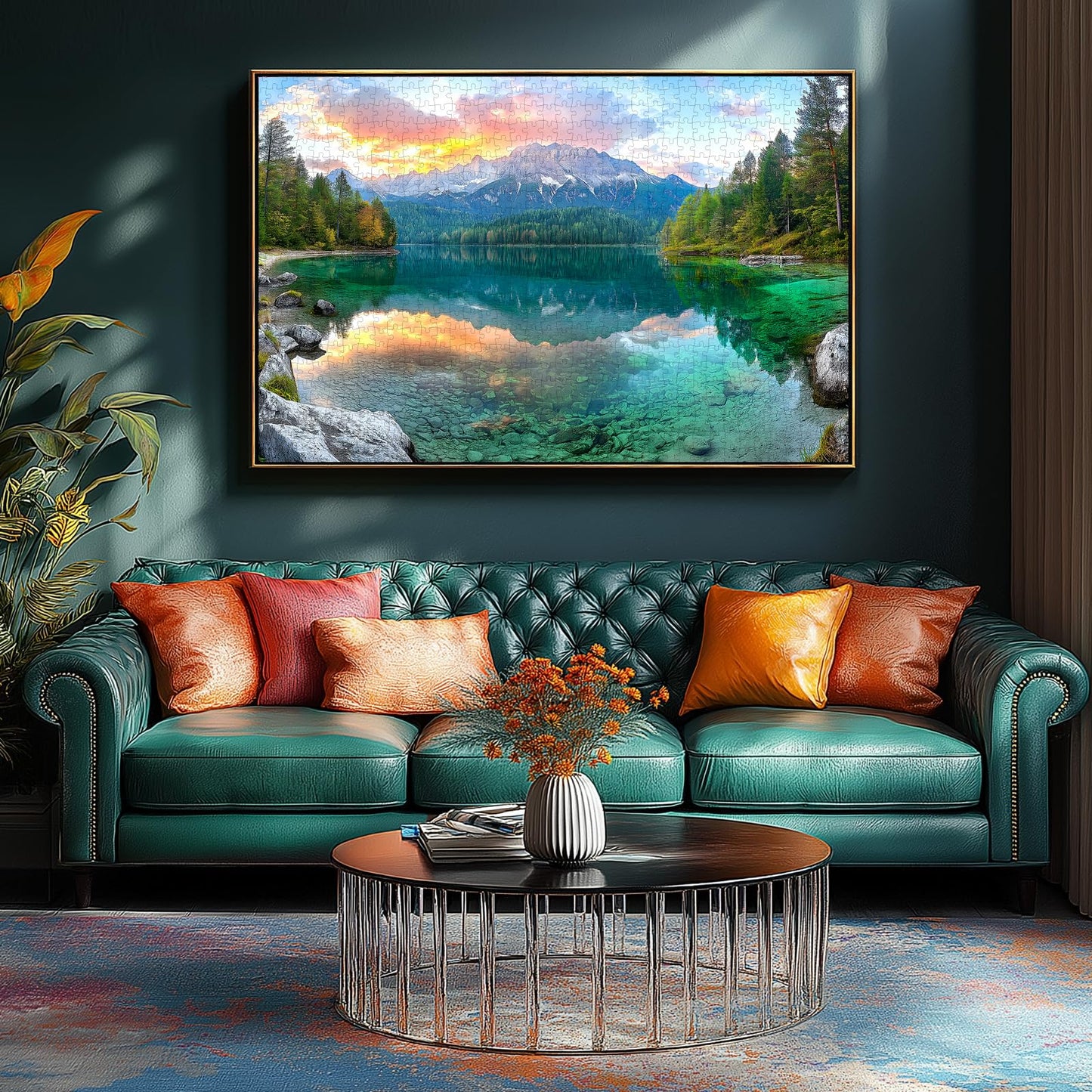 Eibsee Lake Jigsaw Puzzles 1000 Pieces Nature Landscape Puzzles For Adults 1000 Pieces With Letters On Back Hard Impossible Diff