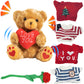 Zillywood 9'' Talking Teddy Bear With Accessories Repeats What You Say. Repeating Talking Teddy Bear Gift For Her. For Valentine