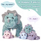 EARTHSOUND Triceratops Stuffed Animal - 18" Plush Mommy & Baby Toy, Soft Polyester, Perfect Gift for Kids