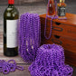 YAXINRUI 72 PCS Purple Bead Necklaces, Purple Mardi Gras Beads, Halloween Beads Necklaces, 33 Inch 7 mm Round Beaded Necklaces C