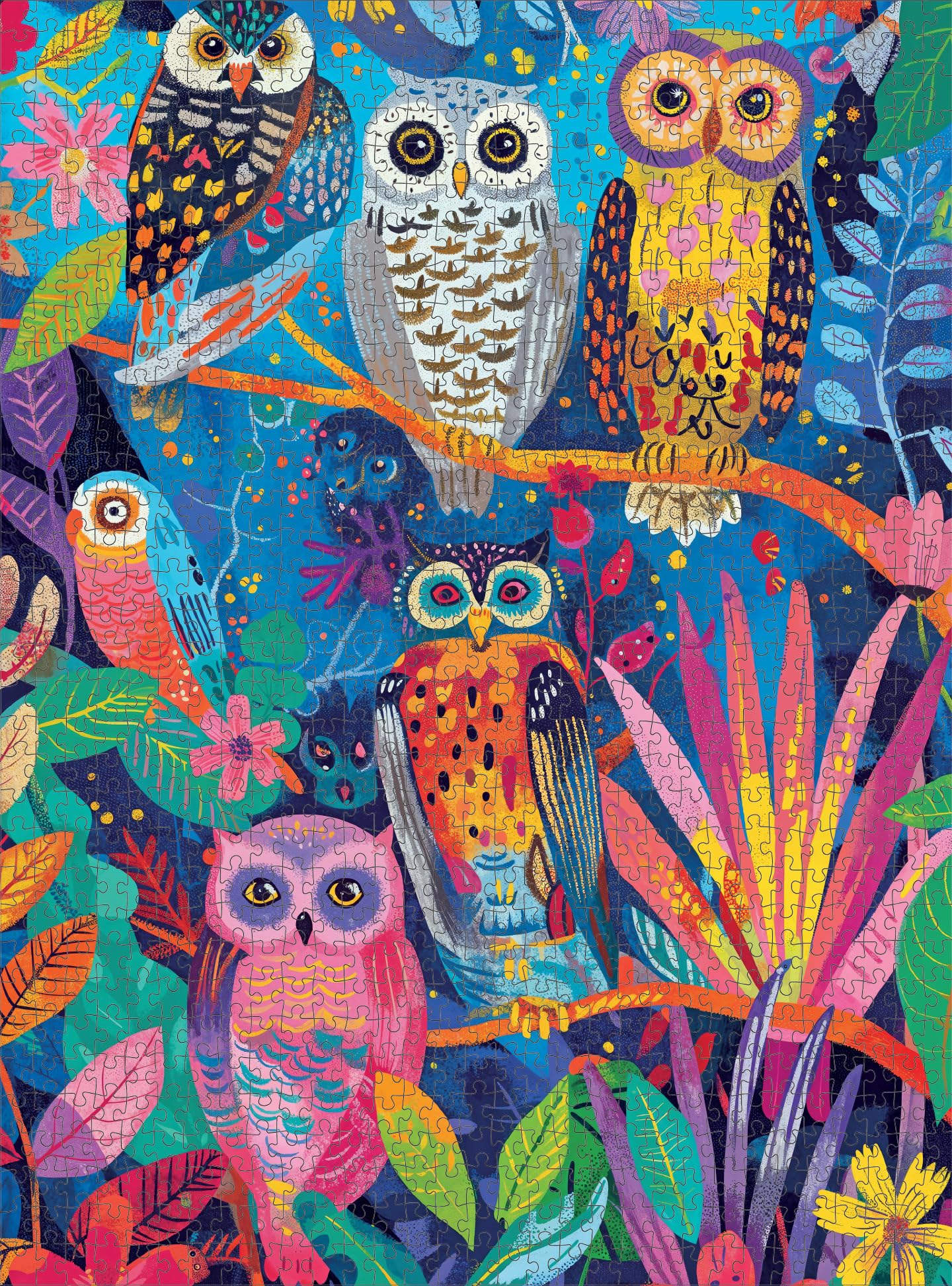 Cross & Glory 1000 Piece Jigsaw Puzzle - Hootenanny Design, Large Size, 1.8MM Thickness Cardboard, Vibrant Owl & Garden Theme
