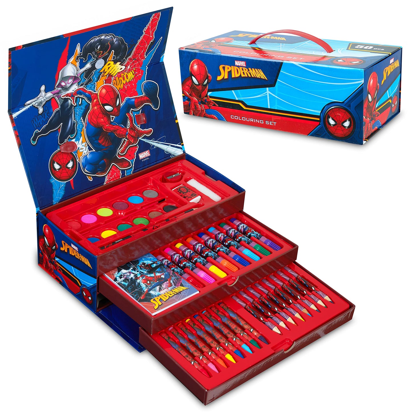 Marvel Art Supplies for Kids Art Set Avengers Painting Colouring Sets for Children Crayons Paints Markers Iron Man Captain Ameri