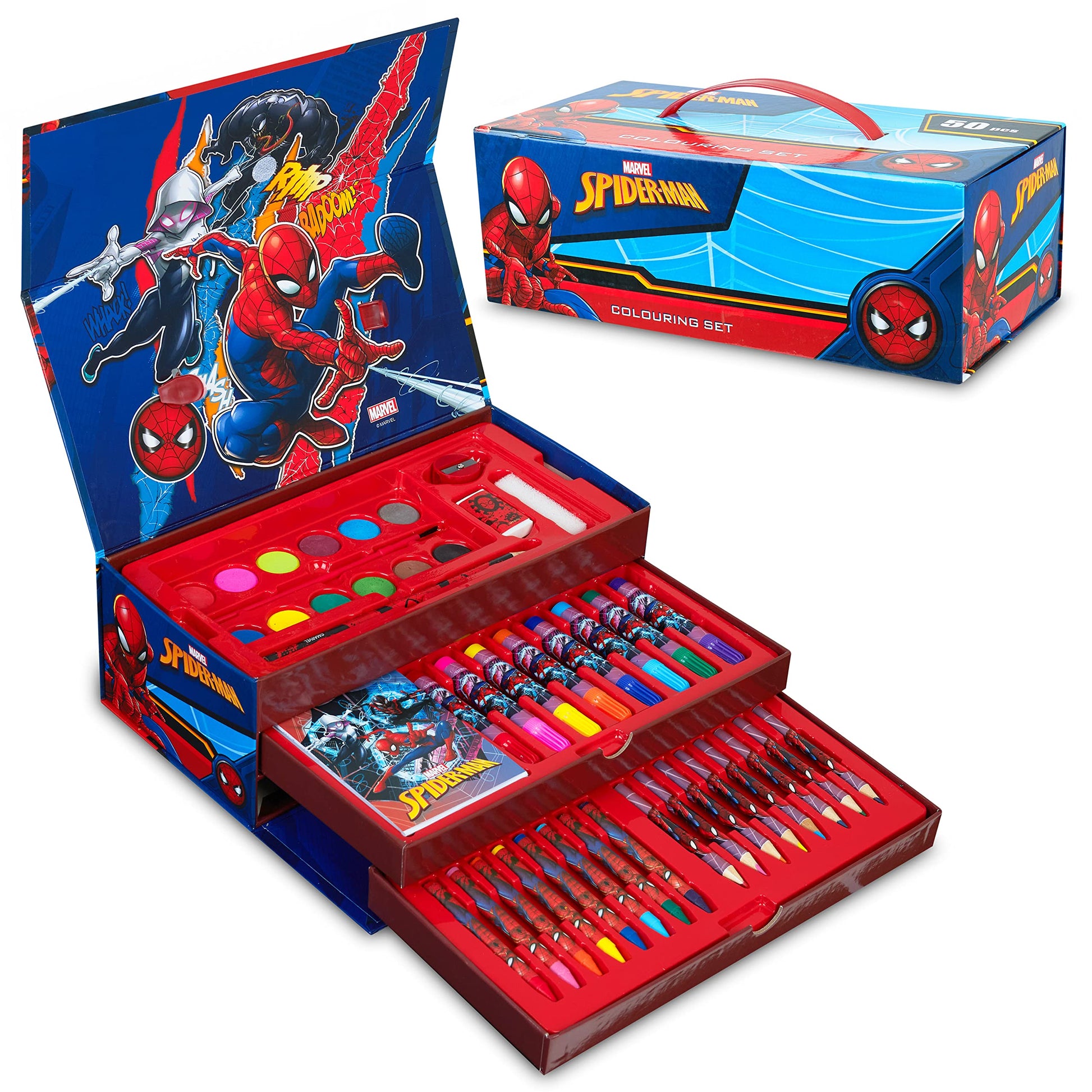 Marvel Art Supplies for Kids Art Set Avengers Painting Colouring Sets for Children Crayons Paints Markers Iron Man Captain Ameri