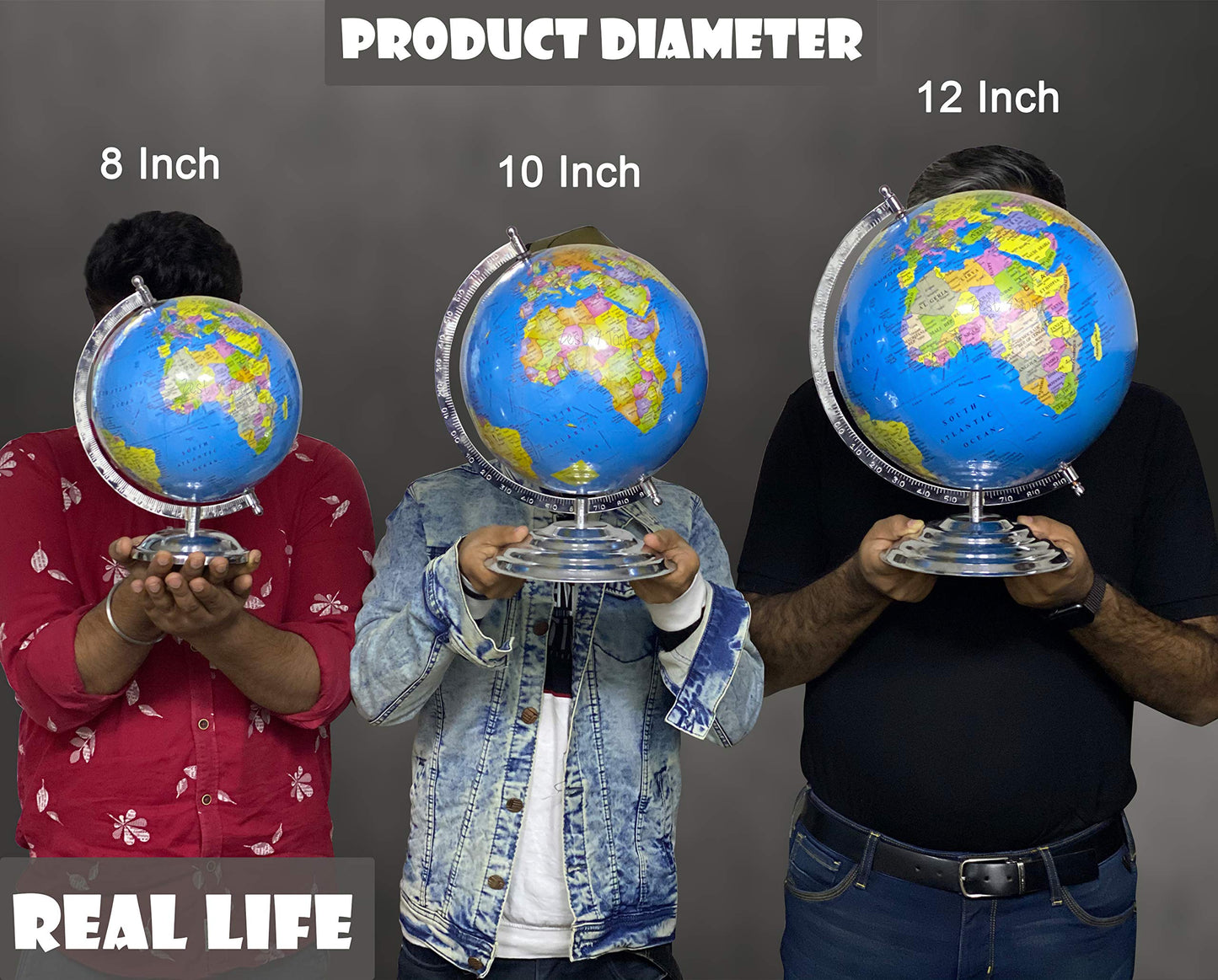 Zest 4 Toyz Globe For Kids, Stem Steam Educational World Globe Metal Base With Magnifying Glass For Kids/Political Globe/Office