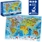 Quokka 300 Piece Floor Puzzles For Kids Ages 10-12 - 3X Set Floor Jigsaw Puzzles Large Pieces - Learning Space Usa And World Maps - Gift Game For Adults Family Boys And Girls 8-10 Year Olds