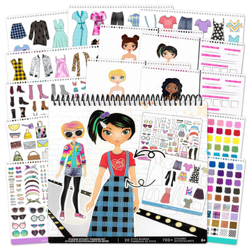 Fashion Angels Sticker Stylist Designer Kit for Girls - Kids Sticker By Number Book For Girls - 700+ Stickers - Fashion Sticker 