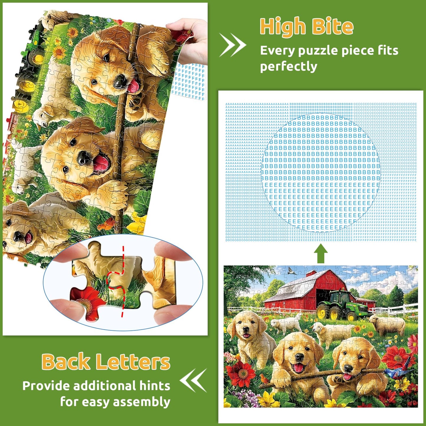 2 Pack 300 Piece Puzzle for Adults, Kittens Puppies Jigsaw Puzzle for Adults Teens,Large Piece Puzzle for Kids Ages 8-10 10-12,G