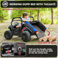 karbost 2 Seater 24V 10Ah Kids UTV Ride On Dump Truck with EVA Tires Ride on Toys for Big Kids with Remote Control 4WD Ride on Car Side by Side Truck with Electric Dump Bed  Shovel  Blue & Black