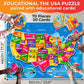 Quokka Puzzles For Kids Ages 4-6 - 70 Pcs Jigsaw Puzzles For 6-8 Year Olds - 50 Double-Sided Cards | Learn Usa| Stimulating Education Activity Gift - Shaped Puzzles For Toddlers