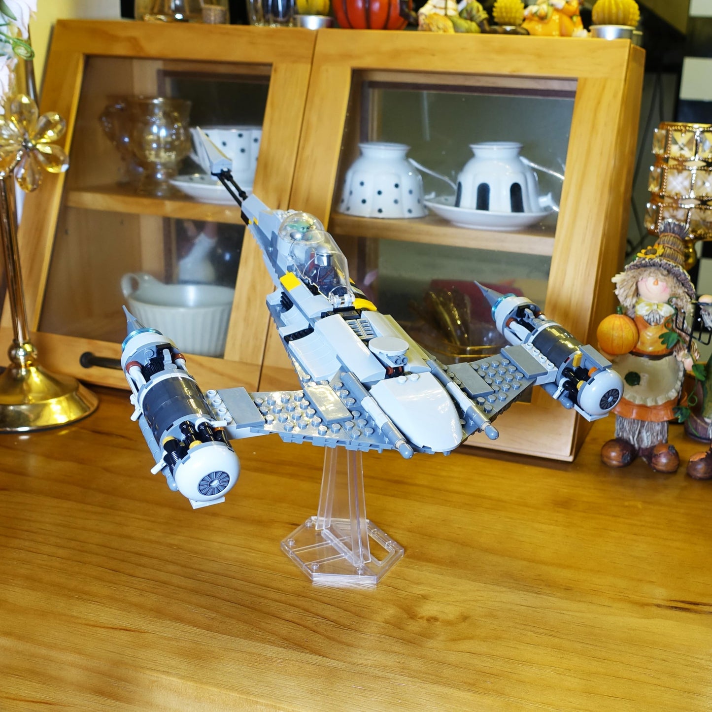 Display Stand For Lego 75292 75315 75300 Tie Fighter, 75325 Mandalorian N-1 Starfighter Kit, For Plane Building Brick Toys Etc.