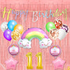 11Th Rainbow Theme Happy Birthday Banner Decoration Multicolour For 11 Year Baby Boys Girls Kids 5 Pc Rainbow 10 Pc Multicolor B