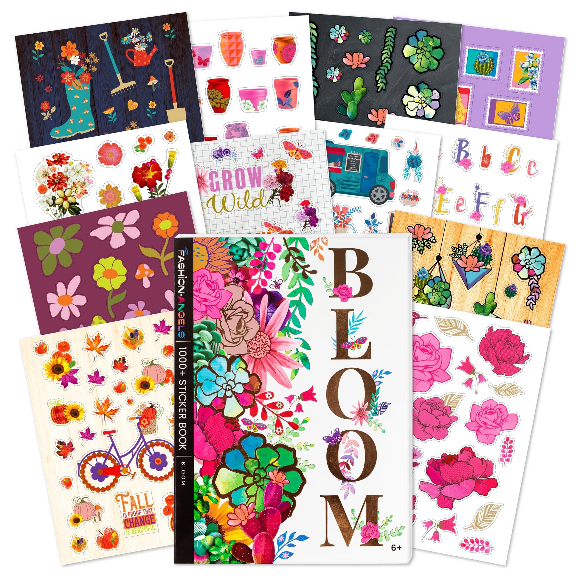 Fashion Angels 1,000+ Bloom Sticker Book, Includes Fun & Colorful Craft Flower Stickers, Ideal For Accessorizing Kids & Adults Notebooks, Scrapbooks & More