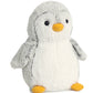 Aurora Playful Pompom Penguin Stuffed Animal - Vibrant Companions - Endless Fun - Gray 9 Inches