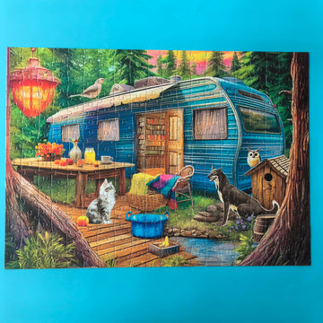 300 Pieces Jigsaw Puzzles For Adults - Puzzles For Kids Ages 6-8 8-10 10-12 - Large Piece Puzzles For Seniors - Woodland Caravan Camping