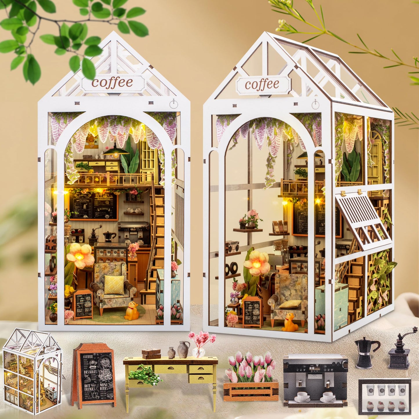 Acemend Diy Book Nook Kits For Adults, Diy Miniature Booknook Kit With Led, 3D Creative Decorative Bookend Bookshelf Insert 3D P