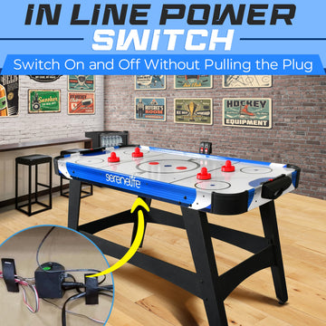Serenelife 58'' Air Hockey Game Table With Motor, Digital Led Scoreboard, Puck Dispenser & Complete Accessories