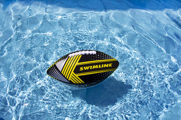 Swimline Neoprene Waterproof Soft Football for Pool & Beach Play, 10.5", Black & Yellow