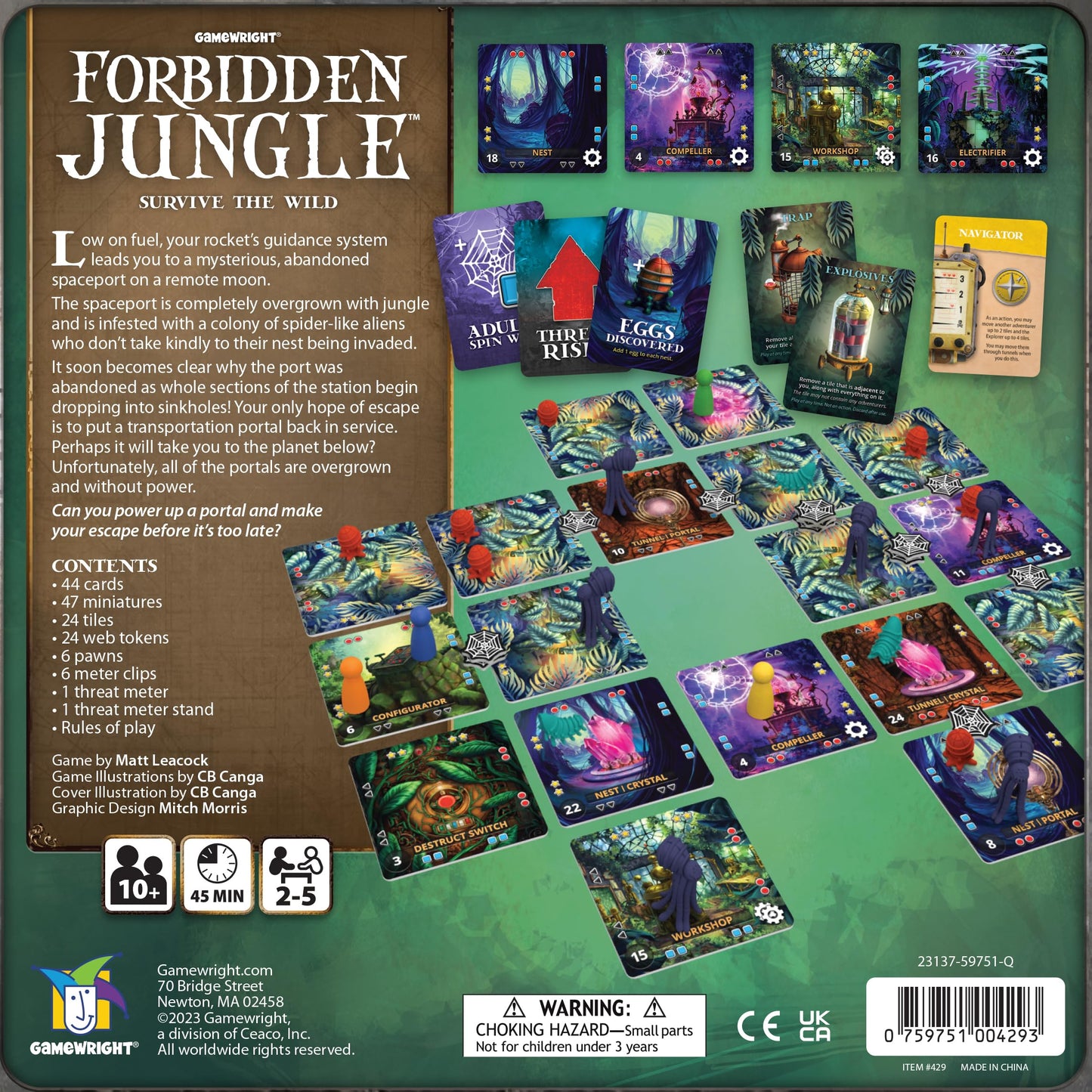 Gamewright Forbidden Jungle Cooperative Board Game - Multi Color - Model 429 - Plastic Material