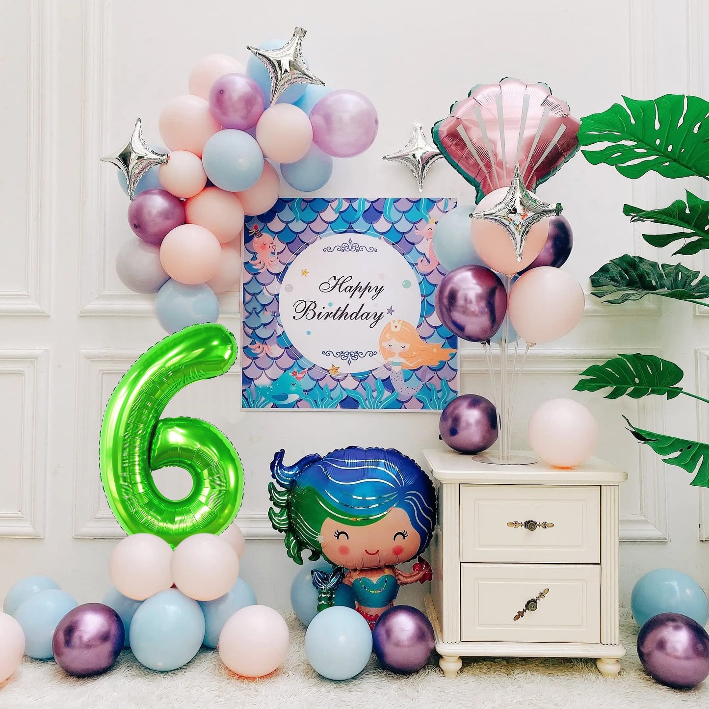 Smlpuame 40 Inch Number Balloon 0-9 Green Large Number 6 Balloons,Digital Balloons For Birthday Party Celebration Decorations Su