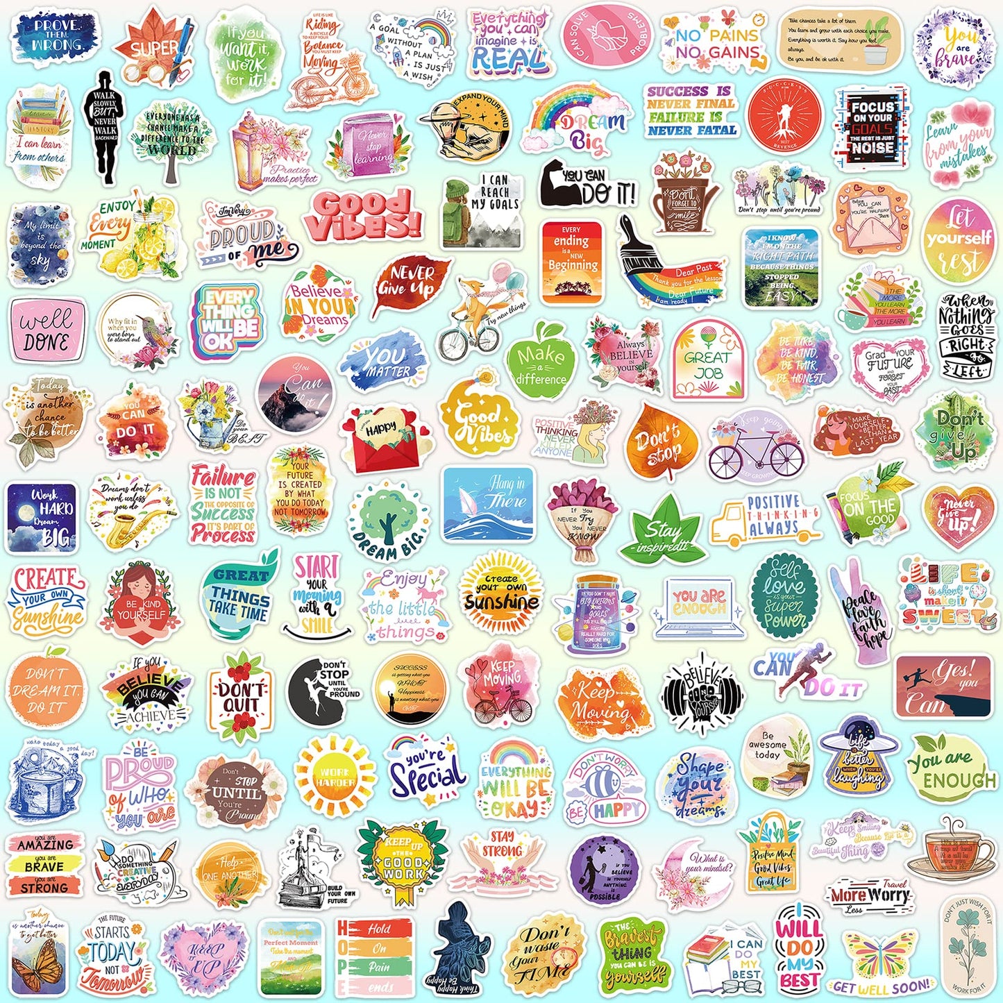 400Pcs Inspirational Words Stickers, Motivational Waterproof Vinyl Stickers For Kids Teens Adults Teachers, Positive Quote Stickers For Water Bottles Laptops Phone Journaling Scrapbooking