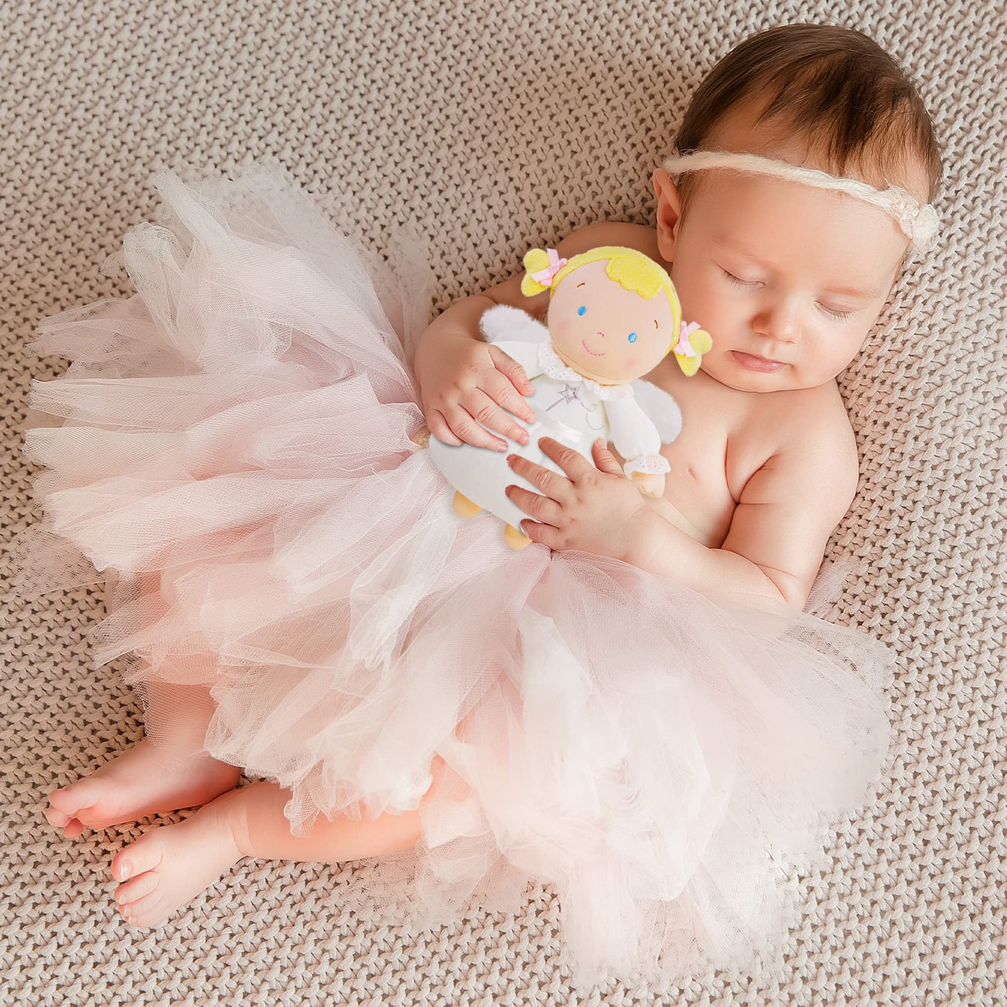 June Garden 9" My First Angel Doll Aniela - Soft Plush Baby Doll for Infants and Toddlers - Ideal Gift - Polyester, Angel Color