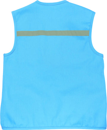 Eagle Eye Explorer Kids Cargo Vest for Boys and Girls with Reflective Safety Straps. 100% cotton. Size: S/M Color: Blue