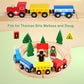 Wooden Train Tracks Toys For Toddler, 33 Pieces Magnetic Train With Wooden Tracks Fits For Thomas, Brio, Chuggington, Melissa An