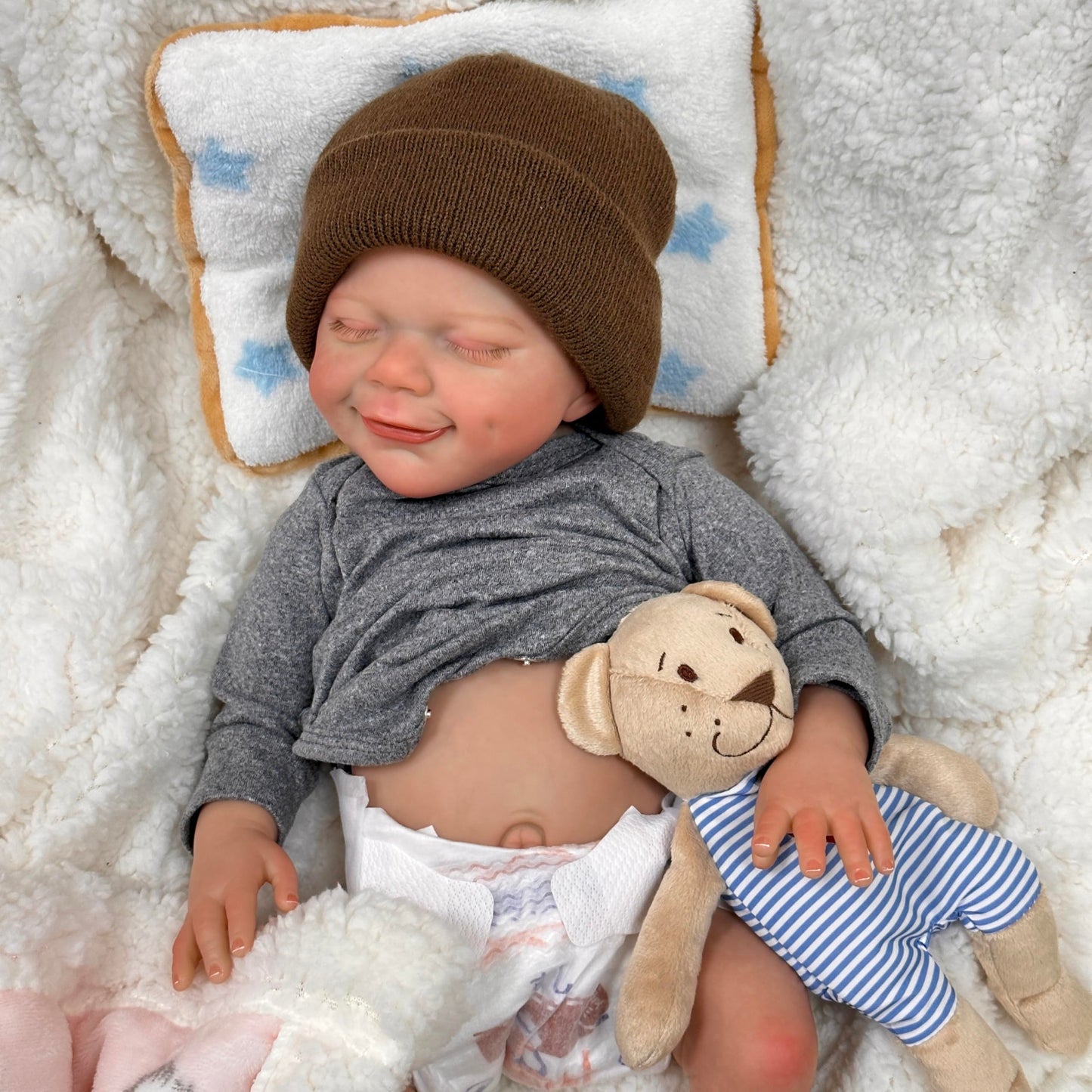 Joyarr Reborn Baby Doll, Lifelike 20 Inch Full Vinyl Newborn Girl With Realistic Features, Poseable Soft Body And Blue Eyes, Rea