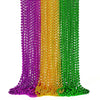 24PCS Mardi Gras Accessories, Mardi Gras Green Purple Gold Metallic Beads Necklaces Accessories Bulk, Mardi Gras Beads Necklace