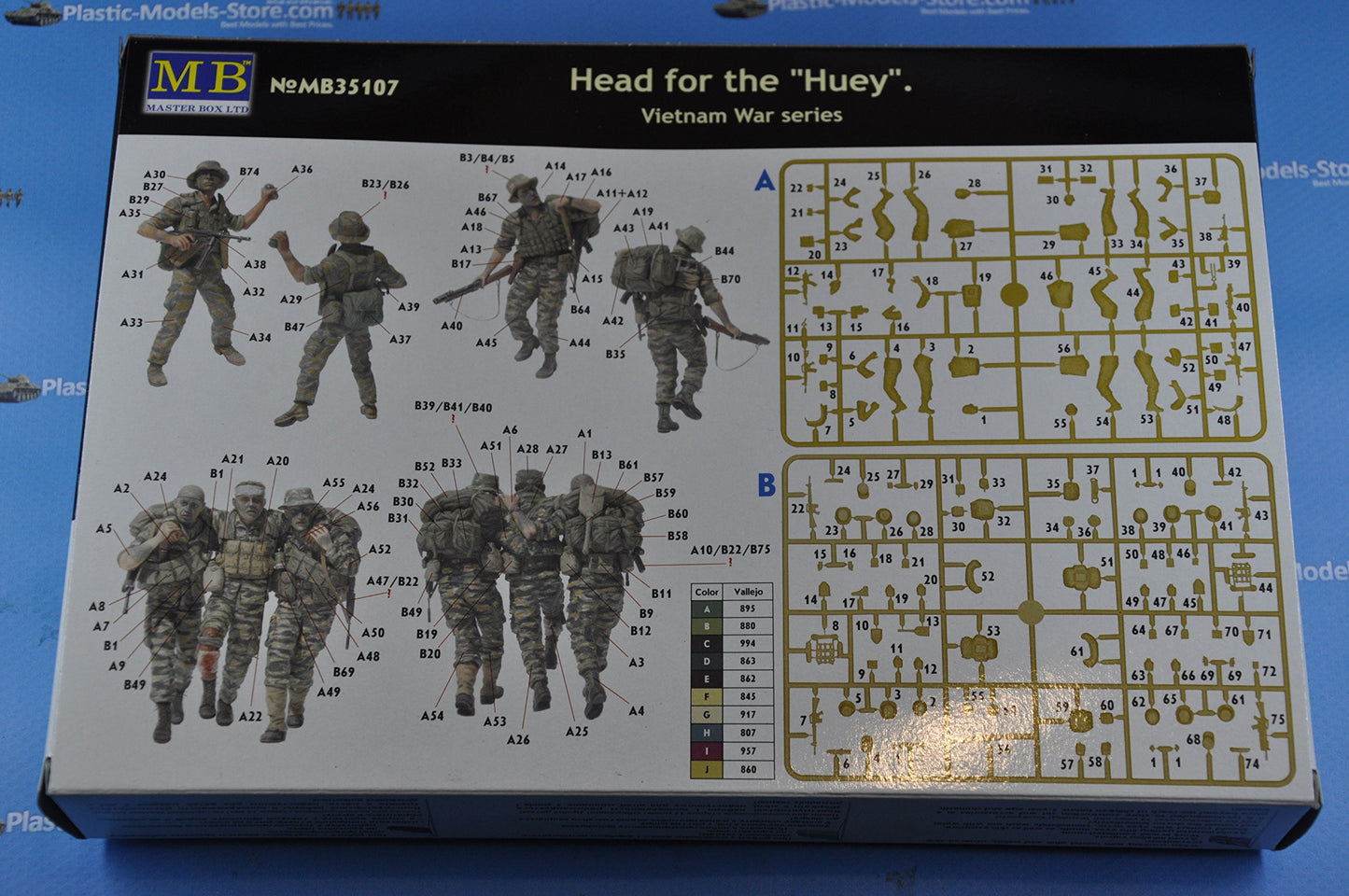 Master Box Head For The Huey, Vietnam War Series 5 Figures 1/35 35107