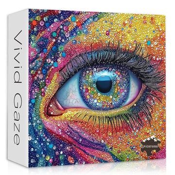 Impossible Puzzles for Adults 1000 Pieces, Colorful Eye Gemstone Art Puzzles Difficult, Rainbow Crystal Hard Challenging Jigsaw 