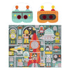 Petit Collage Robot Factory Decoder Childrens Puzzle, 100-Pieces - Jigsaw Puzzle for Kids - Includes Glasses to Uncover Hidden O