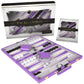 Backgn Set 11 inch  Small - Classic Board Game for mature-themeds and Kids with enhanced Leather Case - Includes Strategy & Tip Guide (Purple)