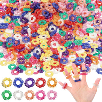 Nuogo 500 Pcs Acupressure Rings Spiky Sensory Finger Rings For Fingers Stress Relief Fidget Sensory Toys For Teens Adults Stress