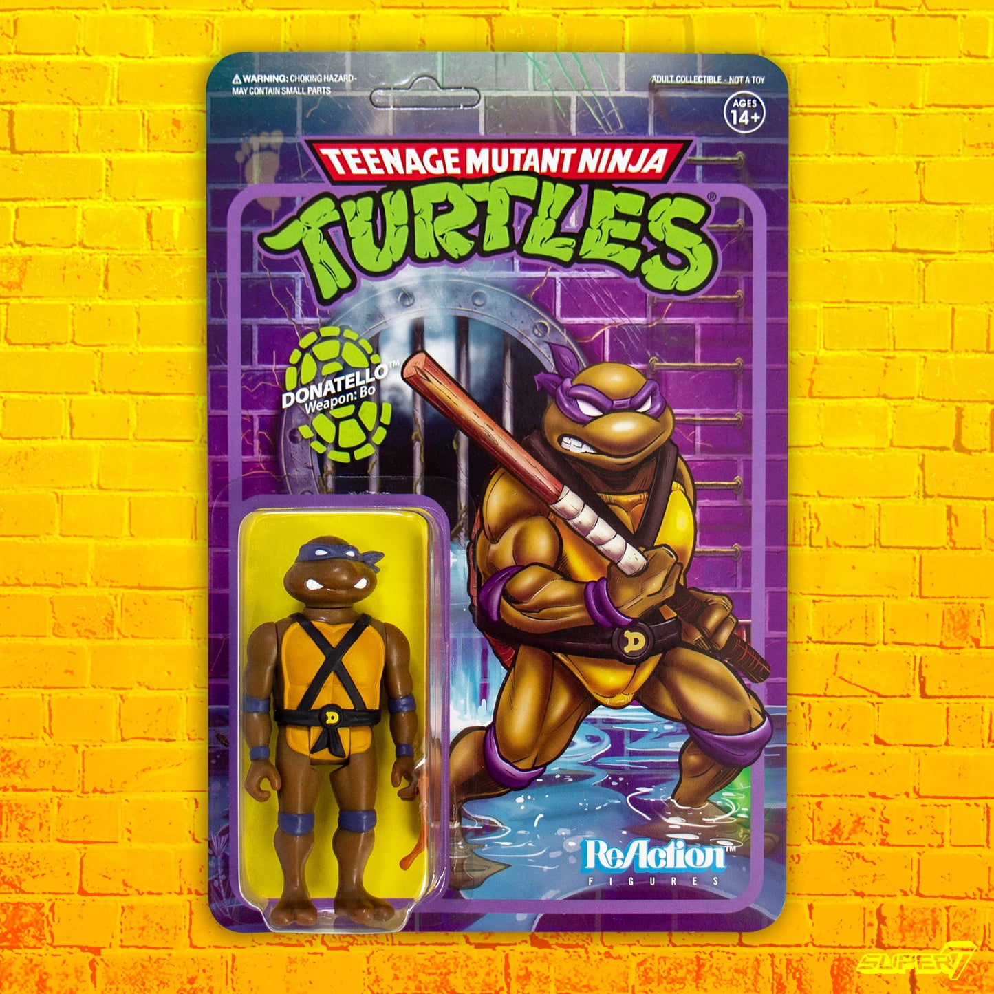 Super7 Teenage Mutant Ninja Turtles Donatello 3.75 In Reaction Figure