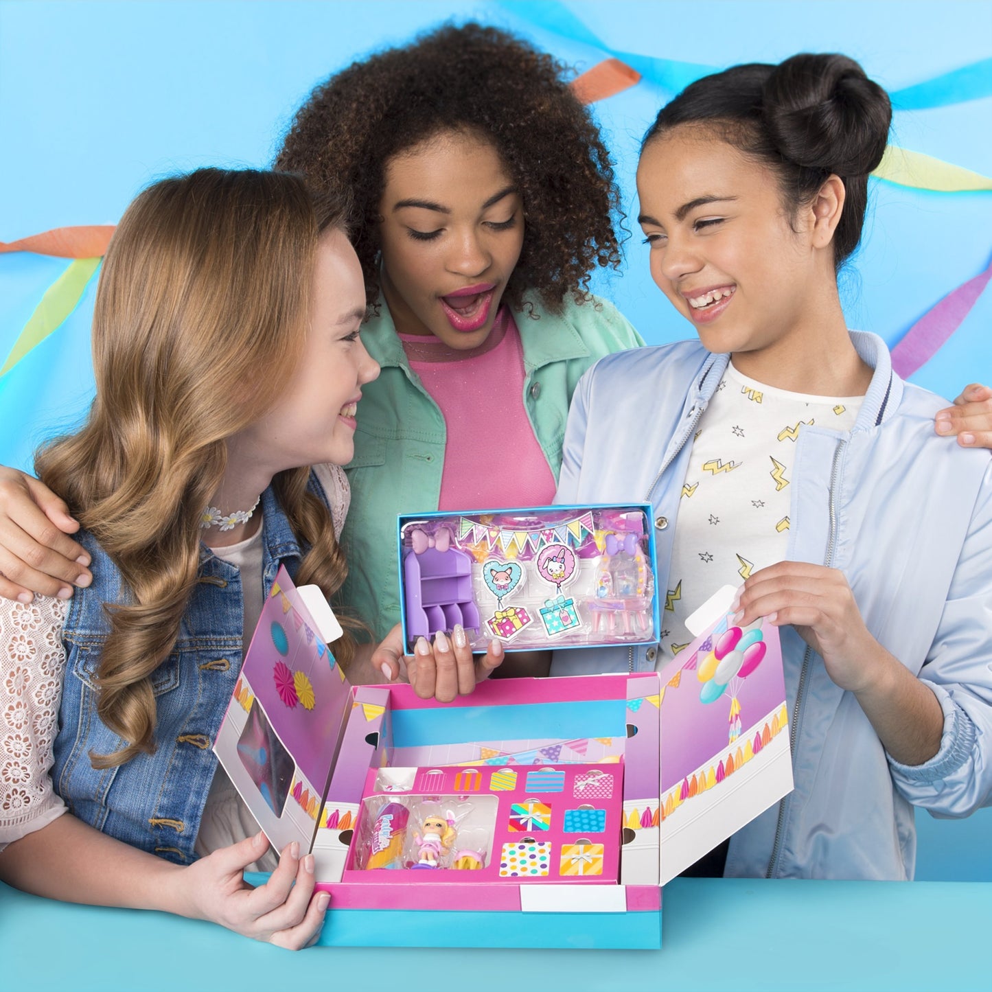 Party Popteenies - Cutie Animal Party Surprise Box Playset with Confetti  limited availability Collectible Mini Doll and Accessories  for Ages 4 and Up