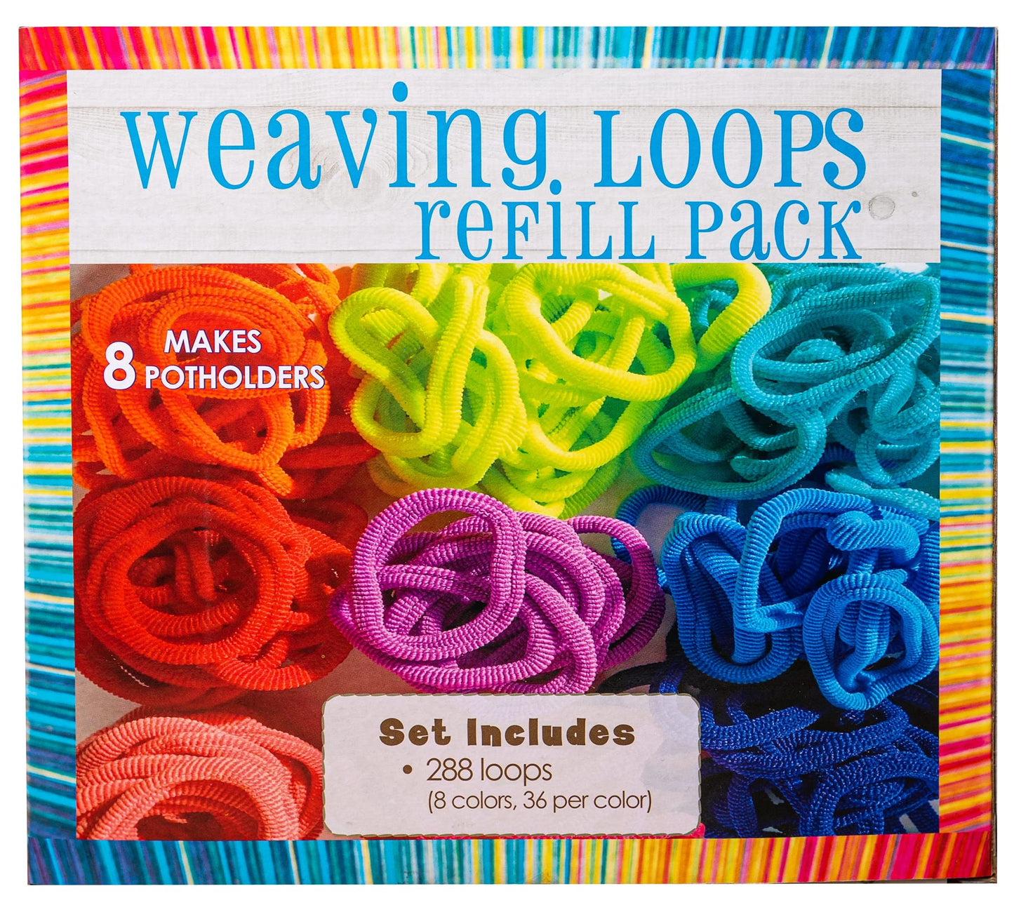 Hapinest Potholder Weaving Loom Refill Loops, 288 Pack, 7"x7", Nylon, Loom Refill