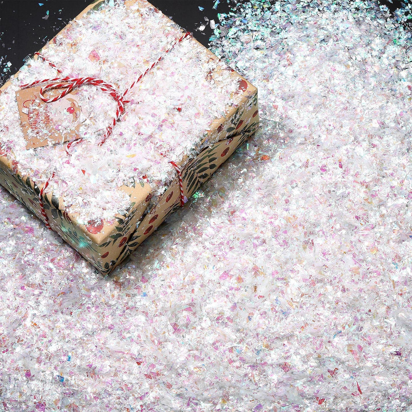 Containlol Sparkle Holographic Confetti Iridescent Confetti Winter Radium Color Metallic Foil Confetti Bag for New Years Disco P