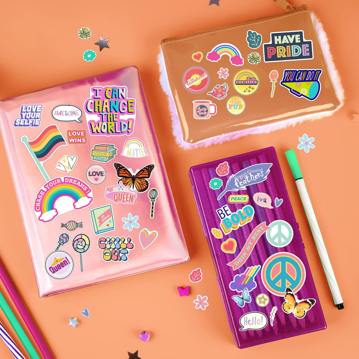 Fashion Angels 1000+ Kindness Stickers Book - Positive Affirmation & Mental Health Stickers for Kids, Multicolor, Model 77962