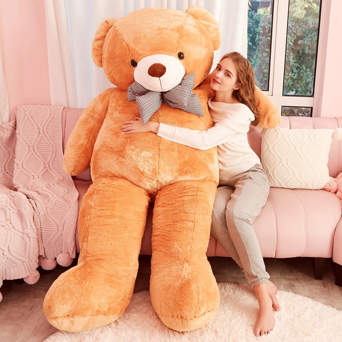 Ikasa Giant Teddy Bear Plush Toy Stuffed Animals (Brown, 70 Inches)